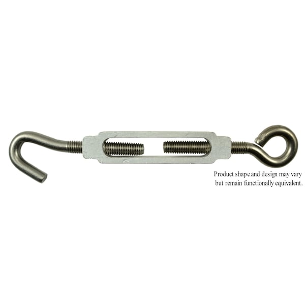 Midwest Fastener 3/8" x 7-3/4" 18-8 Stainless Steel Eye-Hook Turnbuckle 10PK 52369 - main
